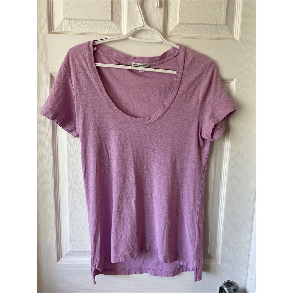 James Perse Standard T Shirt Women’s Size 2 Short Sleeve Scoop Neck Lilac